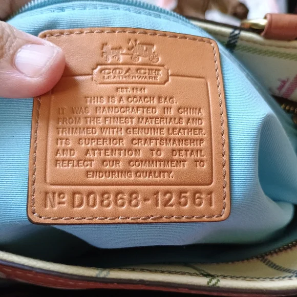 Coach Heritage Blue Stripe Tattersal Zip Tote - Picture 2 of 7